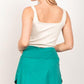VERY J Crossover Waist Active Skirt with Short Liner