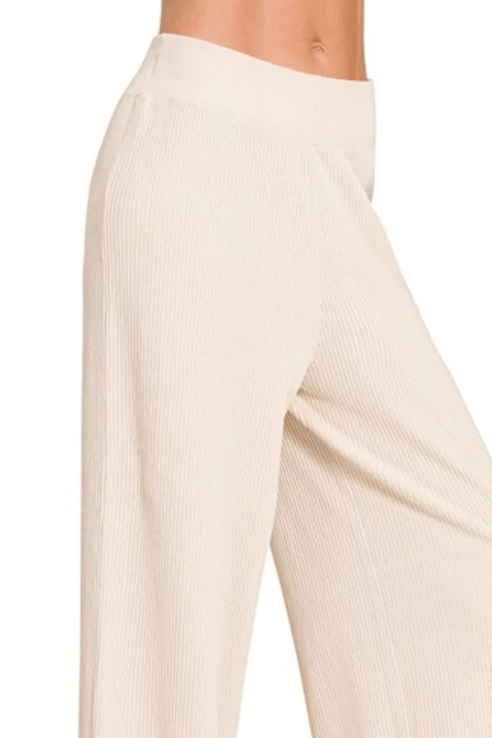 Zenana Viscose Ribbed Sweater Pants Pants
