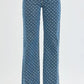 RISEN High Rise Wide Leg Bow Embroidered Jeans - DAVERRI FASHIONS