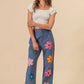 BiBi Flower Print Straight Legs Pants - DAVERRI FASHIONS