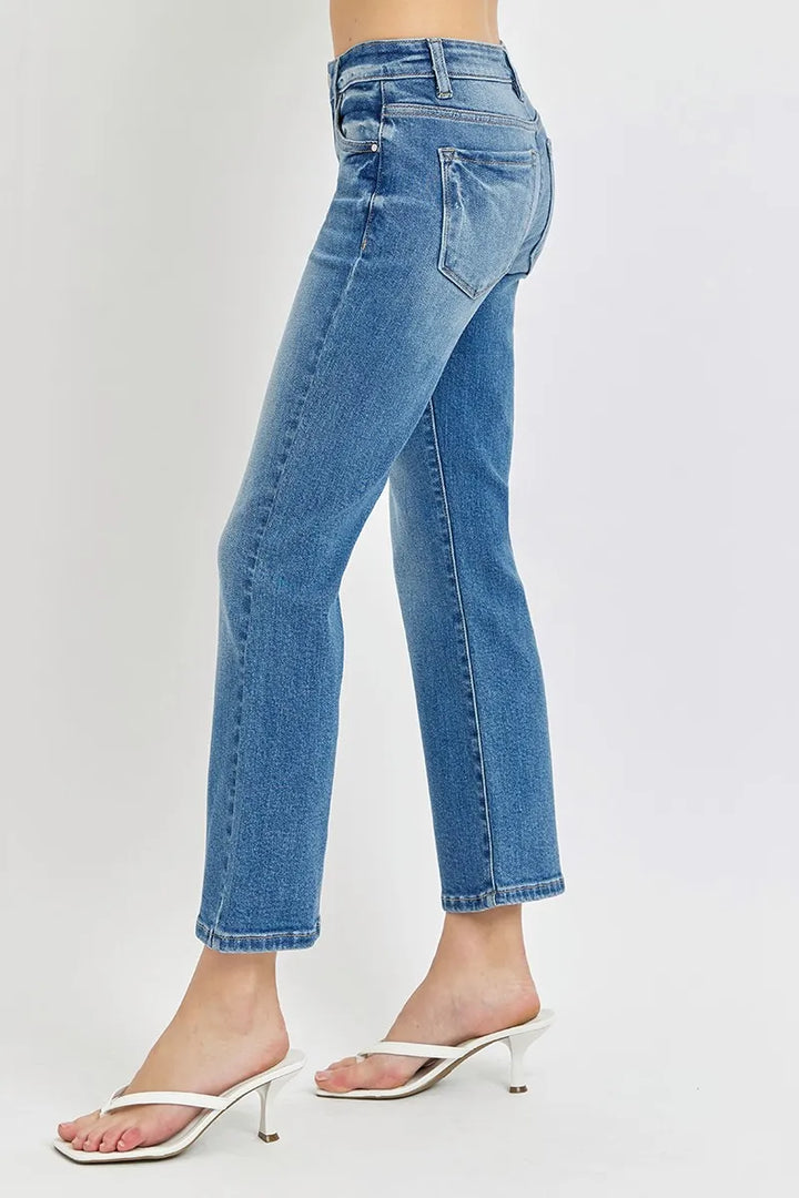 RISEN Full Size Low Rise Crop Flare Jeans Jeans