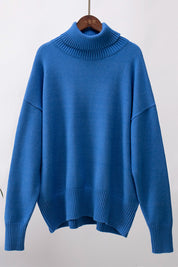 Turtle Neck Dropped Shoulder Sweater | Sweaters Daverri Fashions