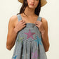 BiBi Star Rhinestone Washed Wide Leg Shortalls Shortalls