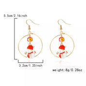 18K Gold-Plated Snowman Christmas Holiday Earrings | Earrings Daverri Fashions