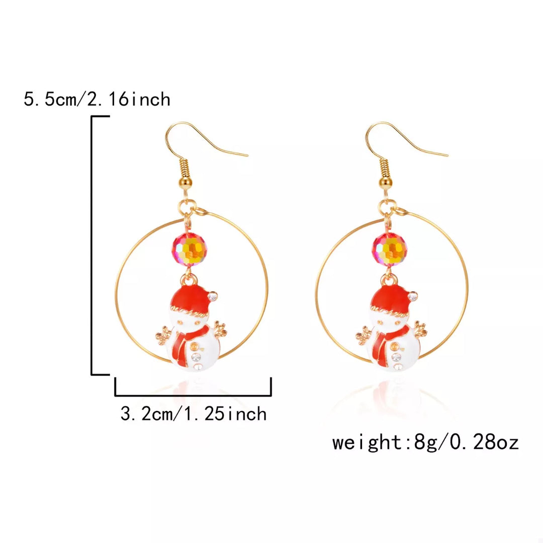 18K Gold-Plated Snowman Christmas Holiday Earrings | Earrings Daverri Fashions