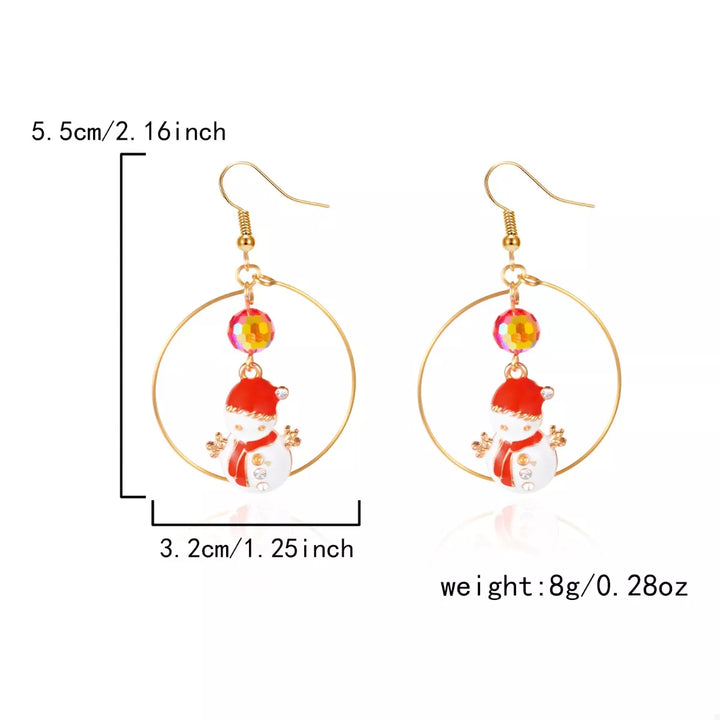 18K Gold-Plated Snowman Christmas Holiday Earrings | Earrings Daverri Fashions