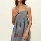 BiBi Star Rhinestone Washed Wide Leg Shortalls Shortalls