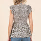 Mittoshop Leopard Print Ruffle Smock Blouse Blouses