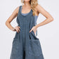 Mittoshop Low Scoop Neck Tank Washed French Terry Romper NAVY Rompers