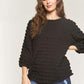 ADORA Bubble Texture Round Neck Blouse Blouses