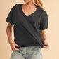 Aemi+Co V-Neck Short Sleeve T-Shirt - DAVERRI FASHIONS