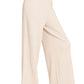 Zenana Viscose Ribbed Sweater Pants SAND BEIGE Pants