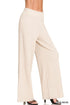 Zenana Viscose Ribbed Sweater Pants SAND BEIGE Pants
