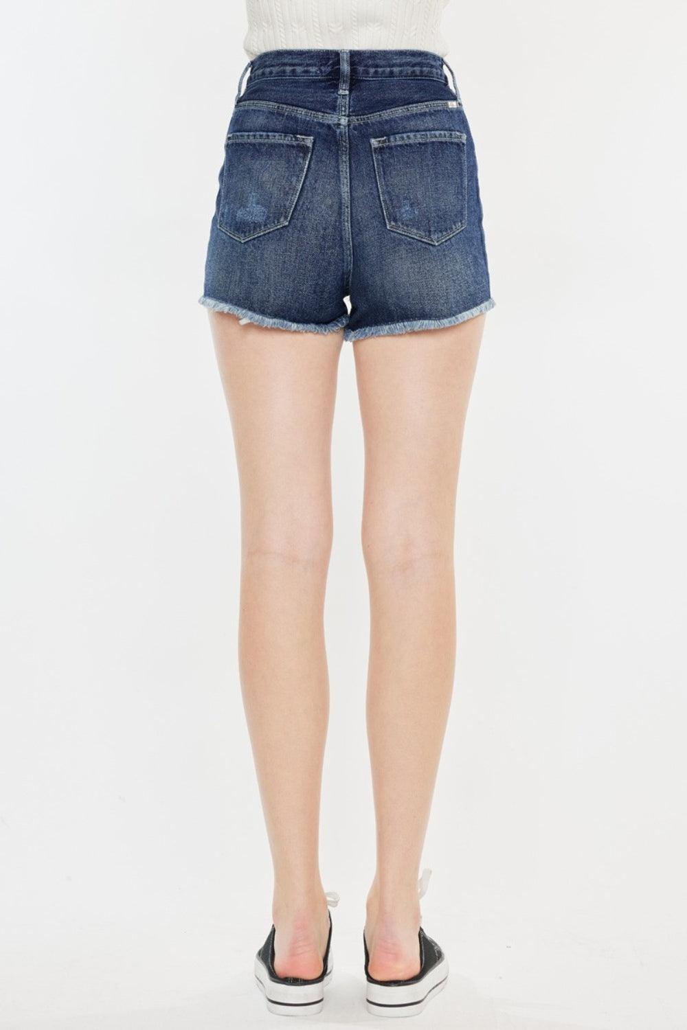 Kancan Raw Hem Button Fly Denim Shorts | Daverri Fashions