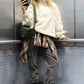 VERY J Fuzzy Fleece Half Zip Cable Pattern Sweatshirt Sweatshirts