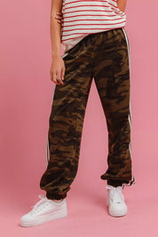 CAMOUFLAGE WHITE BiBi Side Lines Camouflage Track Pants | Daverri Fashions