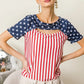 BiBi American Flag Theme Front Cut Out Top Tops