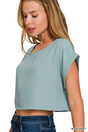 Zenana Heavy Woven Span Crop Tee & Skirt Set | Outfit Sets Daverri Fashions