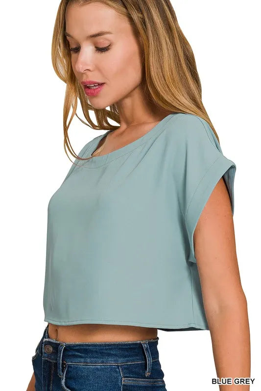 Zenana Heavy Woven Span Crop Tee & Skirt Set Outfit Sets