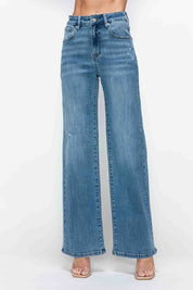bytos Full Size High Rise Wide Leg Jeans with Pockets | Jeans Daverri Fashions