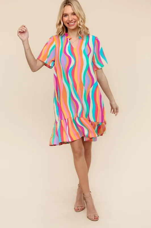 Haptics Tiered Woven Ruffle Hem Dress Knee Length Dresses