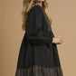 Umgee Polka Dot Plaid Trim Babydoll Dress