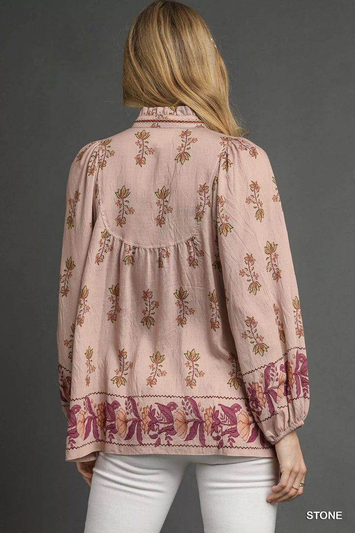 Umgee Floral Boho Peasant Blouse | Blouses Daverri Fashions