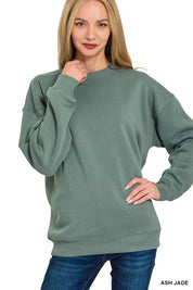 ASH JADE S Zenana Fleece Round Neck Sweatshirts | Sweatshirts Daverri Fashions