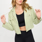 Coalition LA Snap Down Cropped Hooded Jacket - DAVERRI FASHIONS