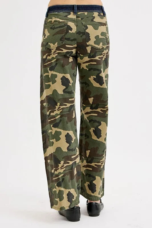 RISEN Camouflage Wide Leg Jeans Jeans