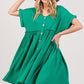 SAGE + FIG Full Size Button Up Short Sleeve Dress Knee Length Dresses