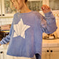Mittoshop Star Graphic Mineral Wash Long Sleeve Top - DAVERRI FASHIONS