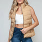 Snobbish Zip Up Turtleneck Vest with Pockets Iced Coffee Vest Jackets
