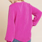 BOMBOM Long Sleeve Curved Hem Ribbed T-Shirt - DAVERRI FASHIONS