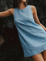 Backless Sleeveless Denim Mini Dress | Mini Dresses Daverri Fashions