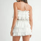 MABLE Ruffle Layered Crop Top and Mini Skirt Set Outfit Sets