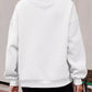White oversized mock neck dropped shoulder sweatshirt