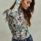 SO ME Floral Print Mesh Knit Long Sleeves Top - DAVERRI FASHIONS