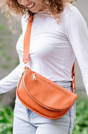 Fold-over Crossbody Bag Tangerine Orange 1 Handbags