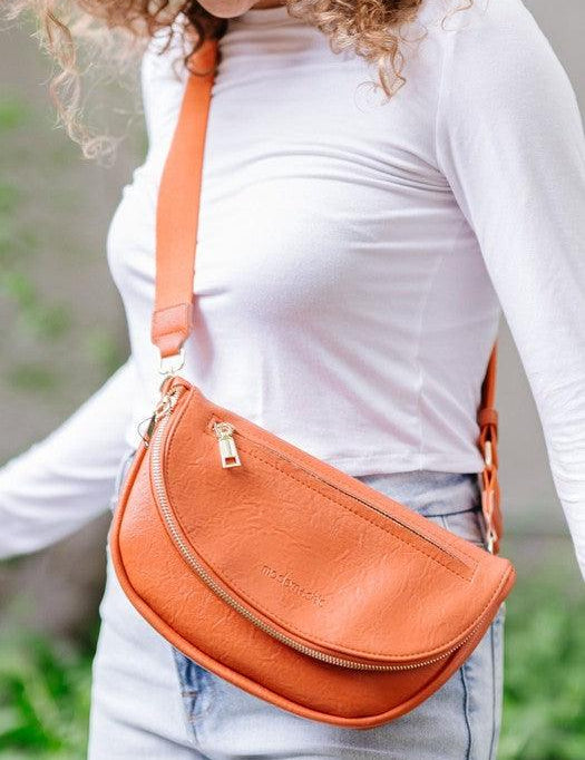 Tangerine Orange 1 Fold-over Crossbody Bag | Handbags Daverri Fashions
