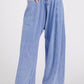 Mittoshop Mineral Wash Elastic Waist Baarrel Leg Baggy Pants Peri Blue Pants