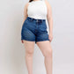 Judy Blue Double Button Waistband Denim Shorts Plus Size - DAVERRI FASHIONS