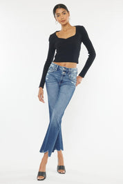 Kancan High Rise Wide Waistband Slim Straight Jeans | Jeans Daverri Fashions