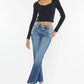 Kancan High Rise Wide Waistband Slim Straight Jeans - DAVERRI FASHIONS