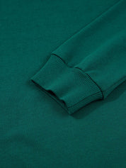 Teal green long-sleeved round neck top from stripe detail drawstring pants set