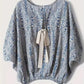 Bohemian Print Round Neck Loose Batwing Sleeve Blouse - DAVERRI FASHIONS