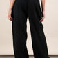 VERY J Wide Leg Gauze Solid Pants Pants