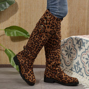 Leopard Block Heels Boots | Boots Daverri Fashions