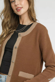 Umgee Two-Tone Button Front Cardigan | Cardigans Daverri Fashions