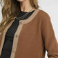 Umgee Two-Tone Button Front Cardigan - DAVERRI FASHIONS